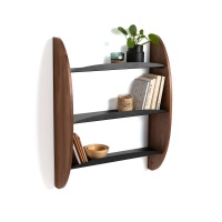 Полка Настенная из орехового дерева и металла Lesia единый размер каштановый LA REDOUTE INTERIEURS  фото, kupilegko.ru